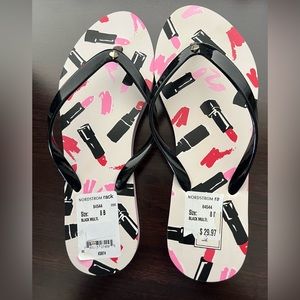 Kate Spade New York Feldon Lipstick Patterned Rubber Flip Flop Sandals Size 8 US